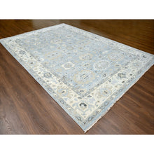 Load image into Gallery viewer, 9&#39;10&quot;x13&#39;10&quot; Dockside Blue And Soft Chamois White, Oushak Supple Collection Design, Hand Knotted, 100% Wool, Soft And Plush Pile, Oriental Rug FWR509274