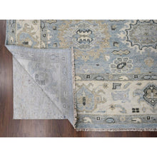 Load image into Gallery viewer, 9&#39;10&quot;x13&#39;10&quot; Dockside Blue And Soft Chamois White, Oushak Supple Collection Design, Hand Knotted, 100% Wool, Soft And Plush Pile, Oriental Rug FWR509274