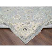 Load image into Gallery viewer, 9&#39;10&quot;x13&#39;10&quot; Dockside Blue And Soft Chamois White, Oushak Supple Collection Design, Hand Knotted, 100% Wool, Soft And Plush Pile, Oriental Rug FWR509274