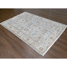 Load image into Gallery viewer, 6&#39;1&quot;x9&#39; Wythe Blue With Grant Beige, Extra Soft Wool Hand Knotted, Oushak Design Supple Collection, Thick And Plush, Oriental Rug FWR509310