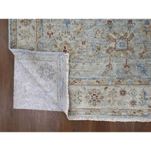 Load image into Gallery viewer, 6&#39;1&quot;x9&#39; Wythe Blue With Grant Beige, Extra Soft Wool Hand Knotted, Oushak Design Supple Collection, Thick And Plush, Oriental Rug FWR509310