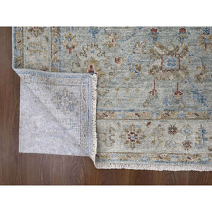 6'1"x9' Wythe Blue With Grant Beige, Extra Soft Wool Hand Knotted, Oushak Design Supple Collection, Thick And Plush, Oriental Rug FWR509310