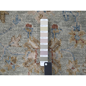 6'1"x9' Wythe Blue With Grant Beige, Extra Soft Wool Hand Knotted, Oushak Design Supple Collection, Thick And Plush, Oriental Rug FWR509310