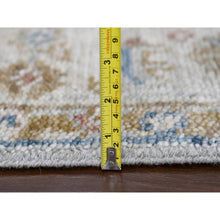 Load image into Gallery viewer, 6&#39;1&quot;x9&#39; Wythe Blue With Grant Beige, Extra Soft Wool Hand Knotted, Oushak Design Supple Collection, Thick And Plush, Oriental Rug FWR509310
