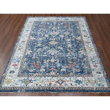 Load image into Gallery viewer, 8&#39;10&quot;x11&#39;10&quot; Dress Blue With Smoke Gray, Broken and Erased Persian Heriz All Over Design, Soft Color Palette, Hand Knotted Organic Wool, Denser Weave, Oriental Rug FWR509430