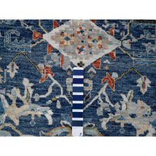 Load image into Gallery viewer, 8&#39;10&quot;x11&#39;10&quot; Dress Blue With Smoke Gray, Broken and Erased Persian Heriz All Over Design, Soft Color Palette, Hand Knotted Organic Wool, Denser Weave, Oriental Rug FWR509430