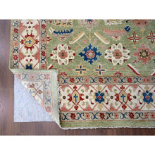 Load image into Gallery viewer, 9&#39;x12&#39; Eton Green With Decorators White, Vegetable Dyes, Plush and Lush, Green Heriz All Over Design, Pure Wool, Hand Knotted, Oriental Rug FWR509520