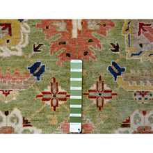 Load image into Gallery viewer, 9&#39;x12&#39; Eton Green With Decorators White, Vegetable Dyes, Plush and Lush, Green Heriz All Over Design, Pure Wool, Hand Knotted, Oriental Rug FWR509520