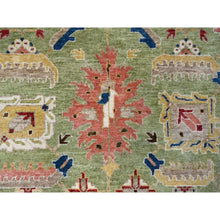 Load image into Gallery viewer, 9&#39;x12&#39; Eton Green With Decorators White, Vegetable Dyes, Plush and Lush, Green Heriz All Over Design, Pure Wool, Hand Knotted, Oriental Rug FWR509520