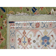 Load image into Gallery viewer, 9&#39;x12&#39; Eton Green With Decorators White, Vegetable Dyes, Plush and Lush, Green Heriz All Over Design, Pure Wool, Hand Knotted, Oriental Rug FWR509520