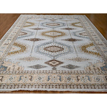 Load image into Gallery viewer, 14&#39;x17&#39;10&quot; Boothbay Gray, Natural Dyes, Denser Weave, Organic Wool, Hand Knotted Persian Village Inspired Geometric Elements Design, Oriental Oversized Rug FWR509544