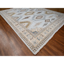 Load image into Gallery viewer, 14&#39;x17&#39;10&quot; Boothbay Gray, Natural Dyes, Denser Weave, Organic Wool, Hand Knotted Persian Village Inspired Geometric Elements Design, Oriental Oversized Rug FWR509544