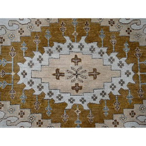 14'x17'10" Boothbay Gray, Natural Dyes, Denser Weave, Organic Wool, Hand Knotted Persian Village Inspired Geometric Elements Design, Oriental Oversized Rug FWR509544