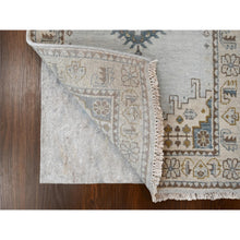 Load image into Gallery viewer, 2&#39;7&quot;x23&#39;9&quot; Earl Gray And Navajo White, Natural Dyes, Densely Woven, Soft And Shiny Wool, Hand Knotted Persian Village Inspired Geometric Medallions, Xl Runner Oriental Rug FWR509568