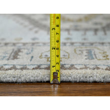Load image into Gallery viewer, 2&#39;7&quot;x23&#39;9&quot; Earl Gray And Navajo White, Natural Dyes, Densely Woven, Soft And Shiny Wool, Hand Knotted Persian Village Inspired Geometric Medallions, Xl Runner Oriental Rug FWR509568