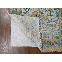 Load image into Gallery viewer, 3&#39;x5&#39; Chrome Gray, Broken and Erased Persian Heriz Design, Organic Wool, Hand Knotted Densely Woven, Oriental Rug FWR509586