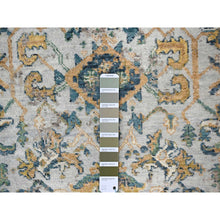 Load image into Gallery viewer, 3&#39;x5&#39; Chrome Gray, Broken and Erased Persian Heriz Design, Organic Wool, Hand Knotted Densely Woven, Oriental Rug FWR509586