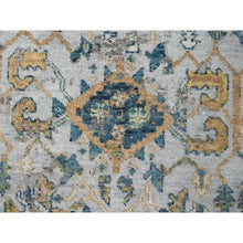 Load image into Gallery viewer, 3&#39;x5&#39; Chrome Gray, Broken and Erased Persian Heriz Design, Organic Wool, Hand Knotted Densely Woven, Oriental Rug FWR509586