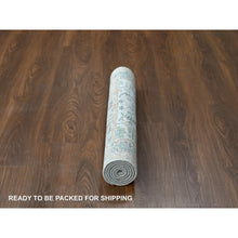 Load image into Gallery viewer, 3&#39;x5&#39; Chrome Gray, Broken and Erased Persian Heriz Design, Organic Wool, Hand Knotted Densely Woven, Oriental Rug FWR509586