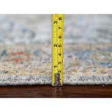 Load image into Gallery viewer, 3&#39;x5&#39; Chrome Gray, Broken and Erased Persian Heriz Design, Organic Wool, Hand Knotted Densely Woven, Oriental Rug FWR509586
