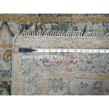 Load image into Gallery viewer, 3&#39;x5&#39; Chrome Gray, Broken and Erased Persian Heriz Design, Organic Wool, Hand Knotted Densely Woven, Oriental Rug FWR509586
