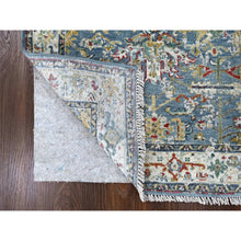Load image into Gallery viewer, 3&#39;1&quot;x5&#39; Albatross Blue, Soft Color Palette, Erased Design Natural Wool Hand Knotted Broken Persian Heriz, Denser Weave, Oriental Rug FWR509718