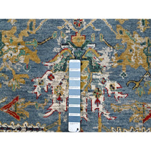 Load image into Gallery viewer, 3&#39;1&quot;x5&#39; Albatross Blue, Soft Color Palette, Erased Design Natural Wool Hand Knotted Broken Persian Heriz, Denser Weave, Oriental Rug FWR509718