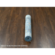 Load image into Gallery viewer, 3&#39;1&quot;x5&#39; Albatross Blue, Soft Color Palette, Erased Design Natural Wool Hand Knotted Broken Persian Heriz, Denser Weave, Oriental Rug FWR509718