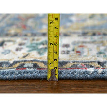 Load image into Gallery viewer, 3&#39;1&quot;x5&#39; Albatross Blue, Soft Color Palette, Erased Design Natural Wool Hand Knotted Broken Persian Heriz, Denser Weave, Oriental Rug FWR509718