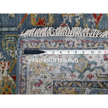 Load image into Gallery viewer, 3&#39;1&quot;x5&#39; Albatross Blue, Soft Color Palette, Erased Design Natural Wool Hand Knotted Broken Persian Heriz, Denser Weave, Oriental Rug FWR509718