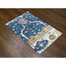 Load image into Gallery viewer, 2&#39;x3&#39; Eclipse Blue, Sample Fragment Of Sultanabad, Hand Knotted, 100% Wool All Over Design, Mat Oriental Rug FWR509730