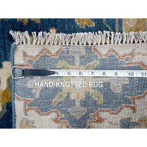 2'x3' Eclipse Blue, Sample Fragment Of Sultanabad, Hand Knotted, 100% Wool All Over Design, Mat Oriental Rug FWR509730