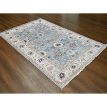 Load image into Gallery viewer, 6&#39;x9&#39; Debonair Gray With Silky White, Hand Knotted Oushak Design, Organic Wool, Thick And Plush, Supple Collection, Oriental Rug FWR509790