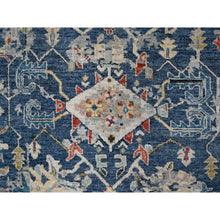 Load image into Gallery viewer, 8&#39;x9&#39;9&quot; Meditative Blue, Densely Woven, Broken And Erased Hand Knotted Persian Heriz All Over Design With Soft Color Palette, Shiny Wool, Oriental Rug FWR509826