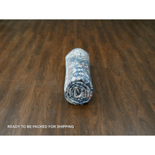 Load image into Gallery viewer, 8&#39;x9&#39;9&quot; Meditative Blue, Densely Woven, Broken And Erased Hand Knotted Persian Heriz All Over Design With Soft Color Palette, Shiny Wool, Oriental Rug FWR509826