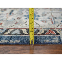 Load image into Gallery viewer, 8&#39;x9&#39;9&quot; Meditative Blue, Densely Woven, Broken And Erased Hand Knotted Persian Heriz All Over Design With Soft Color Palette, Shiny Wool, Oriental Rug FWR509826