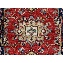 Load image into Gallery viewer, 2&#39;x3&#39; Picante Red And Pitch Black, Karajeh Design With Geometric Medallions, Organic Wool Hand Knotted, Natural Dyes, Mat Oriental Rug FWR509880