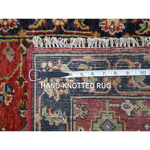2'x3' Picante Red And Pitch Black, Karajeh Design With Geometric Medallions, Organic Wool Hand Knotted, Natural Dyes, Mat Oriental Rug FWR509880