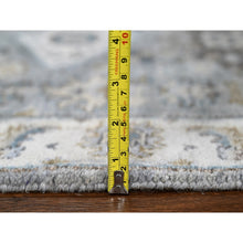 Load image into Gallery viewer, 2&#39;8&quot;x27&#39;9&quot; Rock Ridge Gray With Alabaster White Border, Soft Pile And Velvety Wool, Natural Dyes, Hand Knotted Karajeh Geometric Design, Oriental Xl Runner Rug  FWR509892