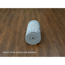 Load image into Gallery viewer, 2&#39;5&quot;x30&#39;4&quot; Curio With Marina Gray Border, Densely Woven 100% Wool, Natural Dyes, Hand Knotted Oushak With Floral Design, Oriental Xl Runner Rug FWR509904
