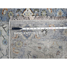 Load image into Gallery viewer, 2&#39;5&quot;x30&#39;4&quot; Curio With Marina Gray Border, Densely Woven 100% Wool, Natural Dyes, Hand Knotted Oushak With Floral Design, Oriental Xl Runner Rug FWR509904