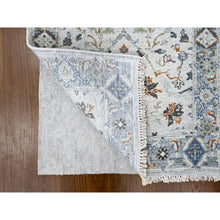 Load image into Gallery viewer, 2&#39;6&quot;x23&#39;10&quot; Dolphin Gray, Oushak Design Denser Weave, All Over Floral Motifs, All Wool, Vegetable Dyes, Xl Runner Hand Knotted Oriental Rug FWR509910