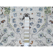 Load image into Gallery viewer, 2&#39;8&quot;x23&#39;10&quot; Cloudy Gray, Natural Dyes, Oushak Design, Hand Knotted Velvety Wool, Denser Weave, Floral Pattern, Xl Runner Oriental Rug FWR509916