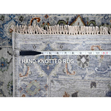 Load image into Gallery viewer, 2&#39;8&quot;x23&#39;10&quot; Cloudy Gray, Natural Dyes, Oushak Design, Hand Knotted Velvety Wool, Denser Weave, Floral Pattern, Xl Runner Oriental Rug FWR509916