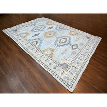 Load image into Gallery viewer, 10&#39;x14&#39; Lazy Gray, Densely Woven, Hand Knotted All Wool, Persian Village Inspired Geometric Design, Natural Dyes, Oriental Rug FWR509922