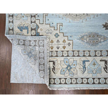 Load image into Gallery viewer, 10&#39;x14&#39; Lazy Gray, Densely Woven, Hand Knotted All Wool, Persian Village Inspired Geometric Design, Natural Dyes, Oriental Rug FWR509922