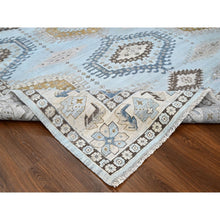 Load image into Gallery viewer, 10&#39;x14&#39; Lazy Gray, Densely Woven, Hand Knotted All Wool, Persian Village Inspired Geometric Design, Natural Dyes, Oriental Rug FWR509922