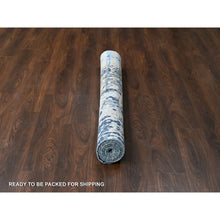 Load image into Gallery viewer, 6&#39;1&quot;x8&#39;10&quot; Honorable Blue, Wool And Silk, Densely Woven, Persian Knot, Modern Mosaic Design With Gold Accent, Hand Knotted, Oriental Rug FWR509940