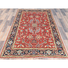 Load image into Gallery viewer, 3&#39;10&quot;x6&#39; Fire Brick, Afghan Peshawar With Serapi Heriz Design, Natural Dyes, Organic Wool, Hand Knotted, Oriental Rug FWR510048