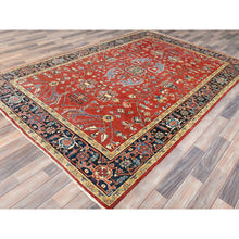 Load image into Gallery viewer, 6&#39;1&quot;x9&#39;1&quot; Imperial Red, Afghan Peshawar With All Over Heriz Design, Natural Dyes, Dense Weave, Pure Wool, Hand Knotted, Oriental Rug FWR510132